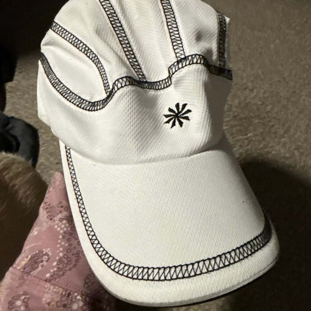 Athleta White Athletic Cap Hat With Contrast Stitching
